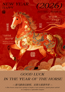 红金黑色复古插画2026马年春节新年祝福海报.png